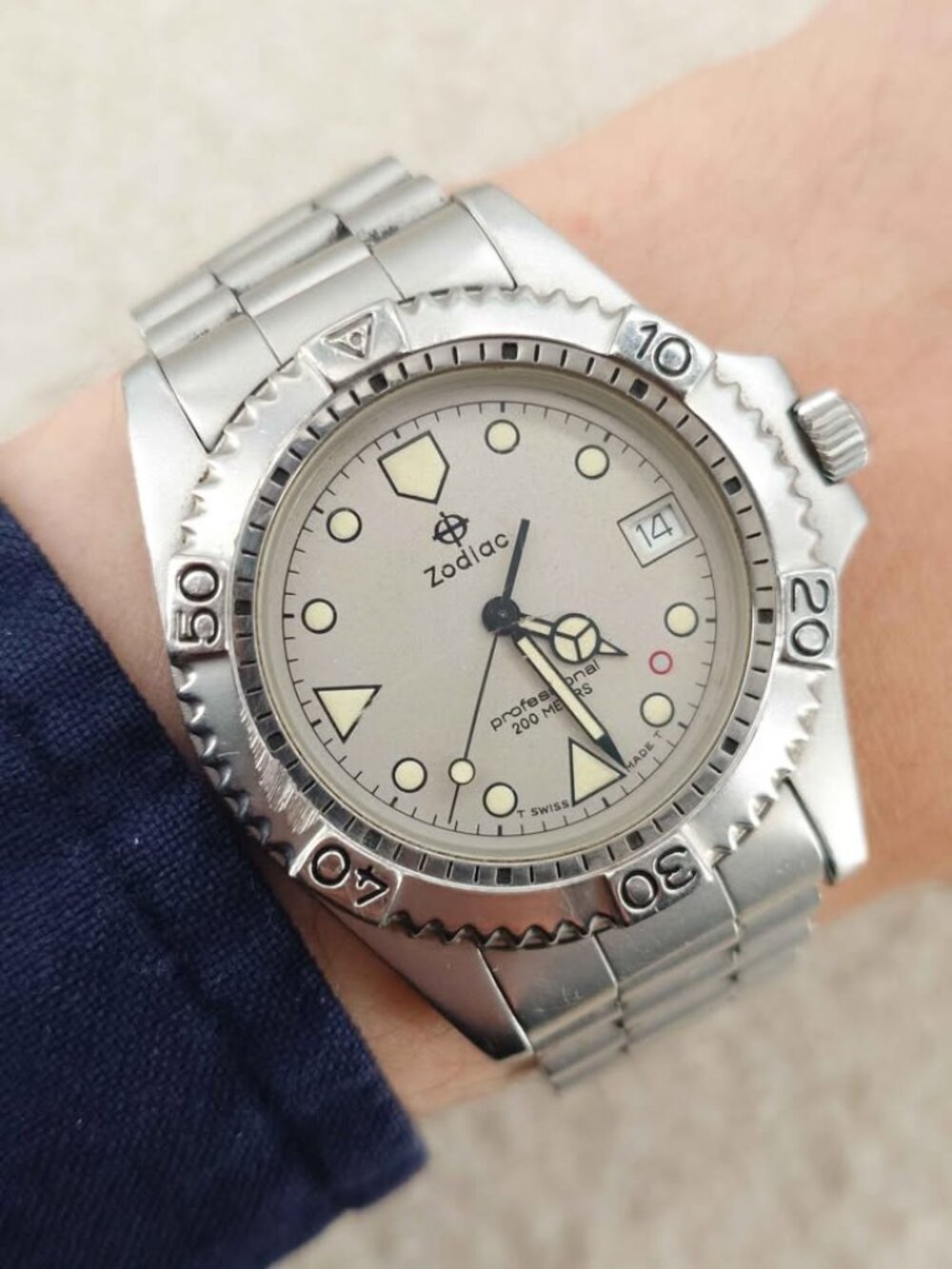 Zodiac Men’s Watch Professional Quartz 206.11.01 Swiss Diver 200m 38mm Working